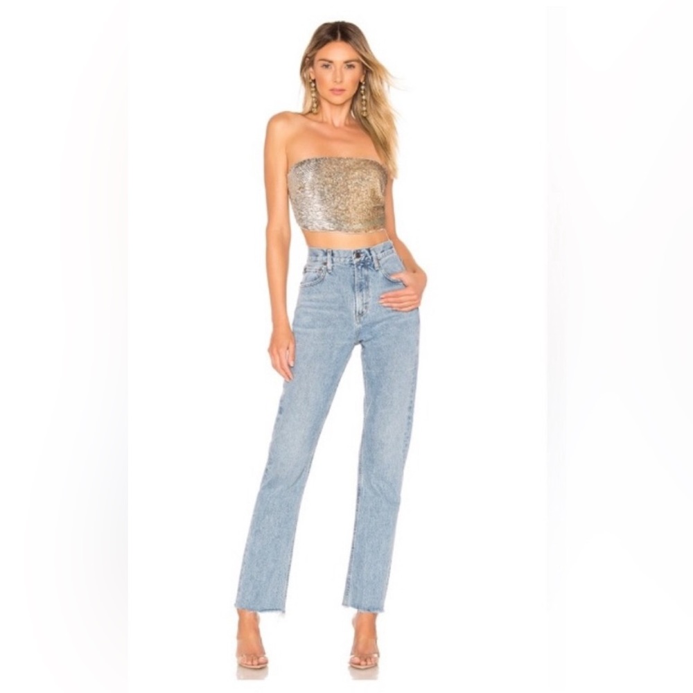 Agolde Women's High Rise Jeans in Light Blue